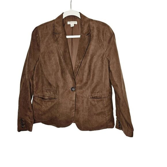 Coldwater Creek Brown Jacket Blazer Polyester Button Clousure sz M - Picture 1 of 10